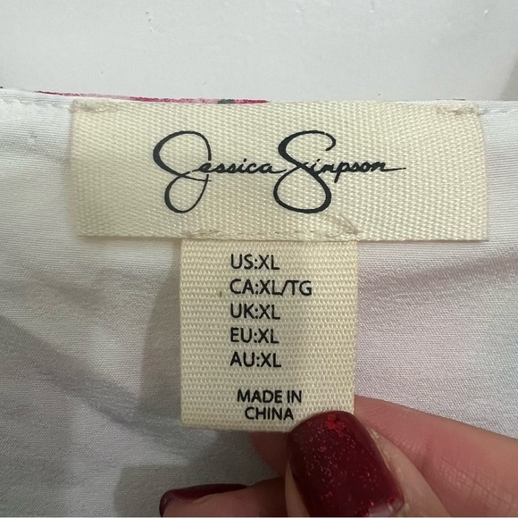 Jessica Simpson L Colorful Floral Sleeveless Asymmetric Hem Ruffle Fairy Dress - Picture 6 of 8